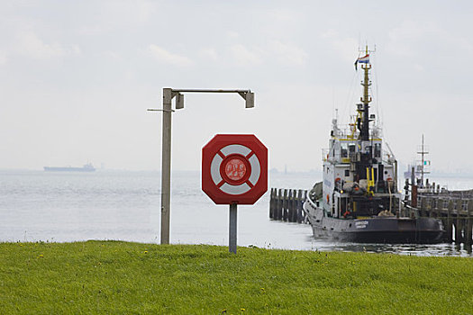 船,标识,水岸,荷兰
