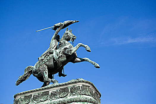骑马,雕塑,帝王,环城大道,城市,维也纳,奥地利,欧洲