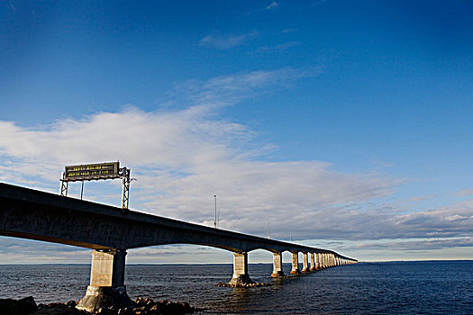 联邦大桥,上方,诺森伯兰郡,海峡,爱德华王子岛,加拿大