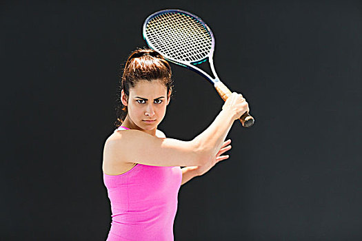 头像,自信,女性,网球手,球拍