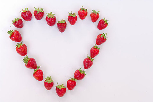 心形,草莓,白色背景,背景