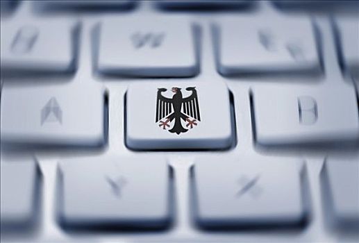 德国,联邦,鹰,电脑键盘,联网,寻找,使用,特洛伊木马,软件