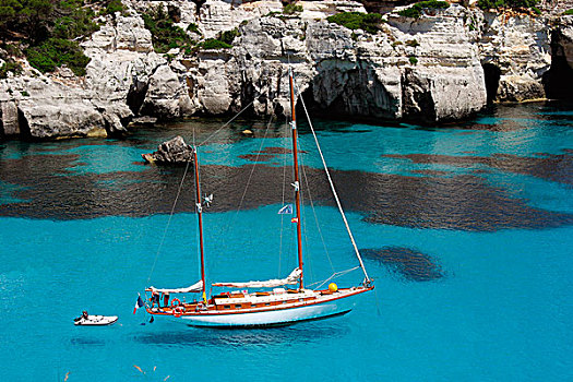 帆船,巴利阿里群岛,米诺卡岛,岛屿,风景,海岸,南岛,西班牙