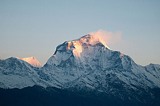 雪山,顶峰,黎明,阳光,尼泊尔