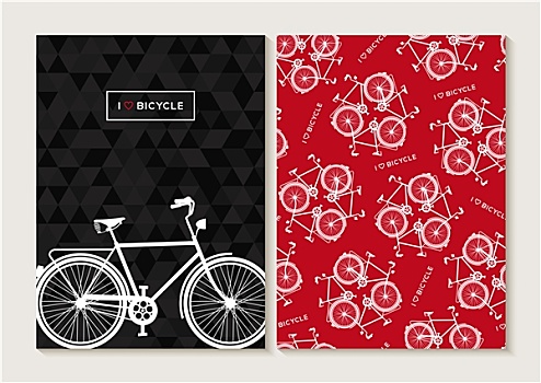 自行车,概念,复古,图案,海报