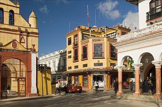 佐卡罗,老城,历史,中心,圣克里斯托瓦尔,房子,恰帕斯,墨西哥