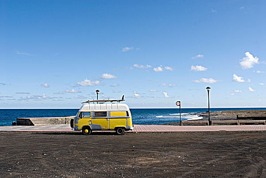 露营者,冲浪板,圣露西亚,大卡纳利岛,西班牙,欧洲