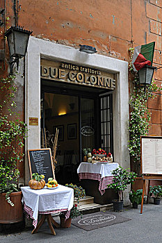 入口,特色,小餐馆,罗马,意大利,欧洲