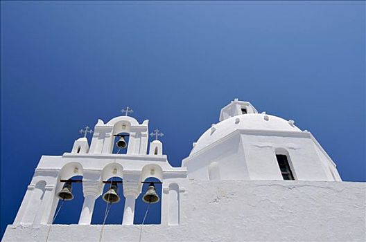 白色,希腊,教堂,钟楼,锡拉岛,基克拉迪群岛,欧洲