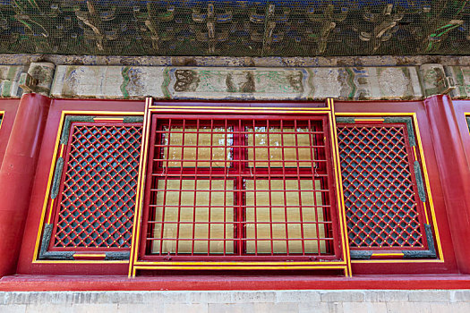 北京故宫西六宫之永寿宫窗户,方格窗