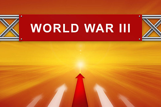 红色,箭头,世界大战,路标