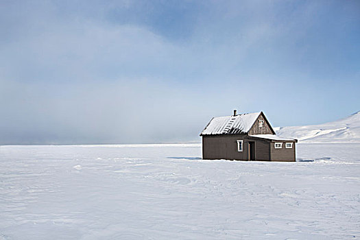 房子,积雪,土地