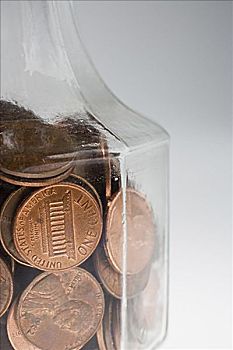 玻璃器具,一个,分币,硬币