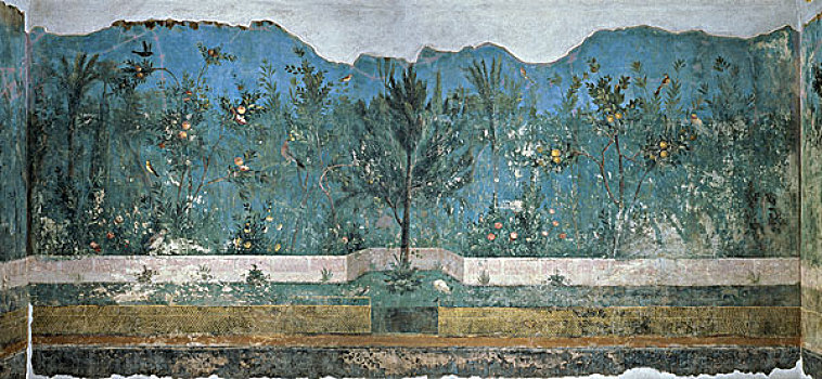 壁画,别墅,花园,罗马艺术,罗马,意大利