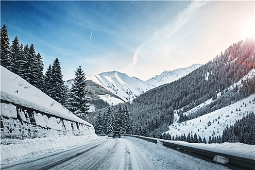冬天,阿尔卑斯山