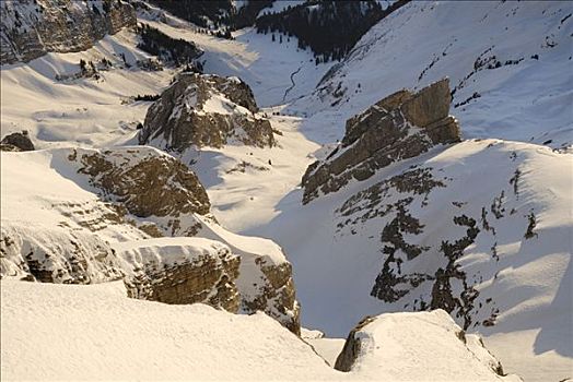 积雪,石头,山峦,瑞士,欧洲