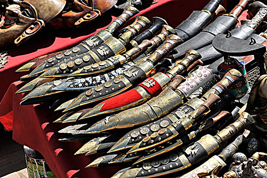 刀,传统,尼泊尔,纪念品,加德满都,亚洲