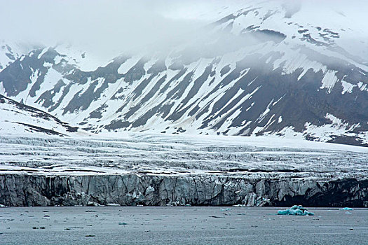 挪威,斯瓦尔巴特群岛,冰河,彩色,冰碛,灰尘
