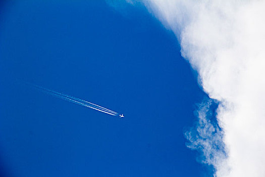 蓝天里的飞机