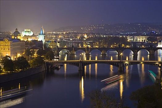 桥,上方,伏尔塔瓦河,布拉格