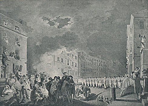 骚乱,宽,街道,六月,1780年,20年代,艺术家,石南
