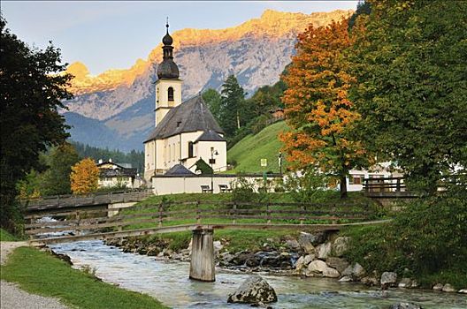 教堂,山峦,拉姆绍,巴伐利亚,德国