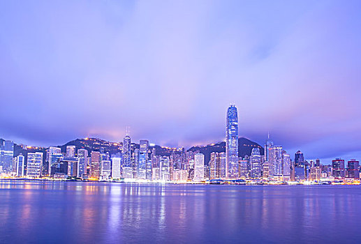 风景,维多利亚,天际线,九龙,维多利亚湾,香港