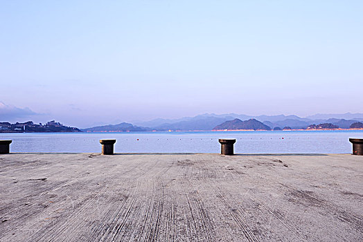 空,水泥地,漂亮,湖