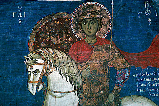壁画,圣乔治,14世纪,艺术家,未知