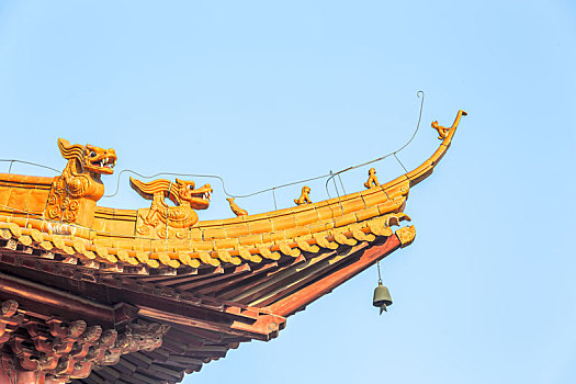 古建筑大殿飞檐斗角,拍摄于江苏省南京朝天宫