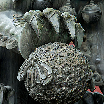 特写,雕塑,户外,喇嘛,庙宇,北京,中国