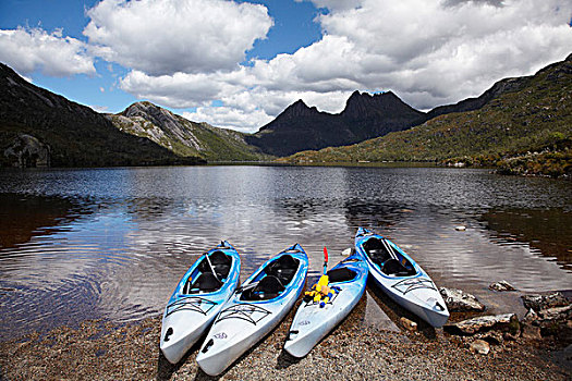 皮划艇,摇篮山,鸽子,湖,国家公园,西部,塔斯马尼亚,澳大利亚