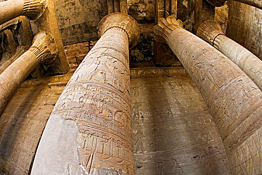 柱子,墙壁,艺术,康翁波神庙,尼罗河,河,埃及
