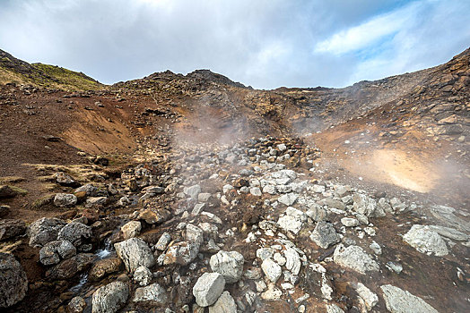 蒸汽,土地,矿物质,沉积,地热,区域,火山,风景,保护区,冰岛,欧洲