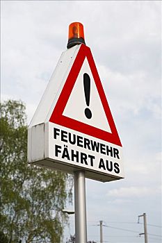 出口,警告标识,黑森州,德国,欧洲