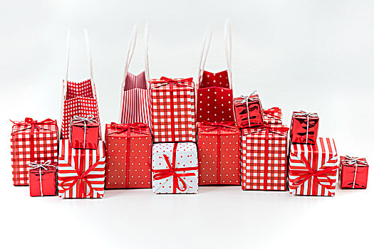 礼盒,圣诞节,礼物,包装,红色,纸,装饰,白色背景,背景