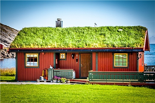 老,传统,房子,挪威