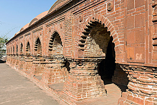 庙宇,砖,赤陶,地区,西孟加拉,印度,亚洲