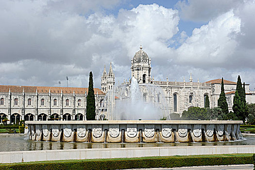 喷泉,公园,寺院,里斯本,葡萄牙,欧洲