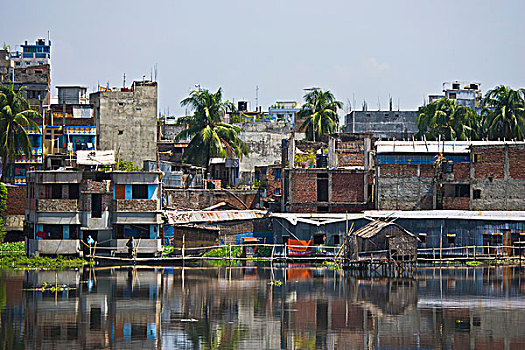 水岸,河,达卡,孟加拉
