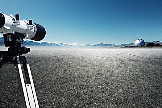 望远镜,沥青,道路,夏天,新西兰