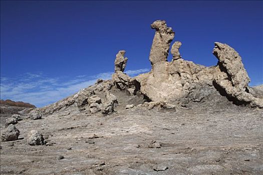 智利,阿塔卡马沙漠,盐,雕塑,山谷,月亮