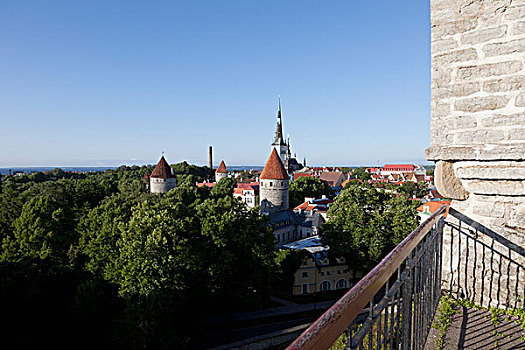 栏杆,远眺,中世纪城市