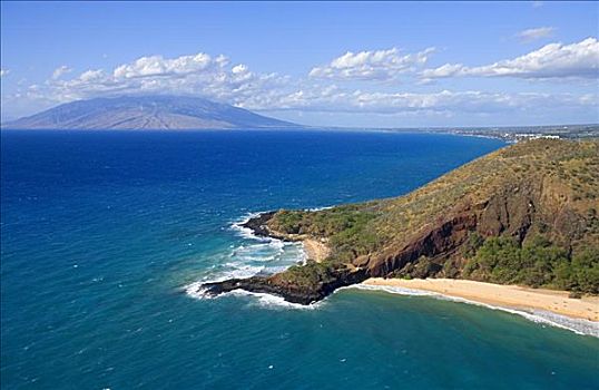 夏威夷,毛伊岛,麦肯那,俯视,小,海滩
