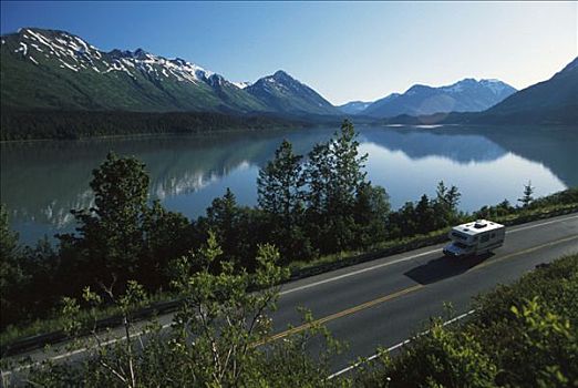 交通工具,旅行,小路,湖,基奈,肯奈半岛,夏天,景色