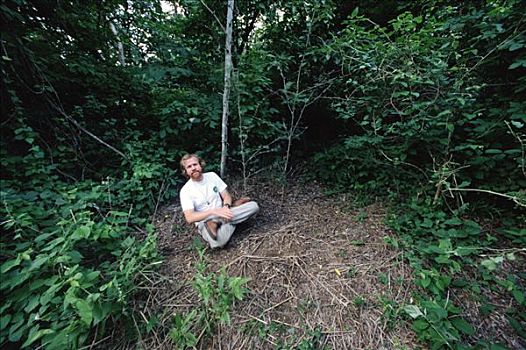 摄影师,任务,国家,地理,五月,1999年,坐,靠近,蚂蚁,树,秘鲁