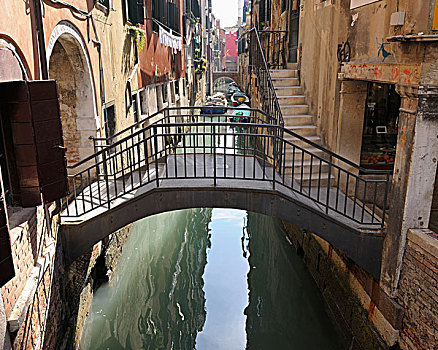 桥,上方,运河,威尼斯,威尼托,意大利,欧洲