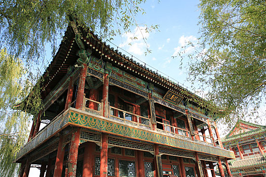 北京皇家园林颐和园景明楼北配楼