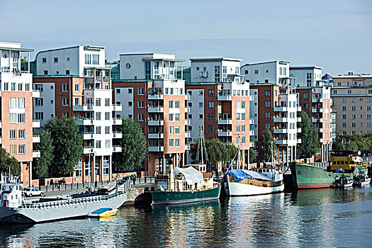 瑞典,斯德哥尔摩,水岸,公寓楼
