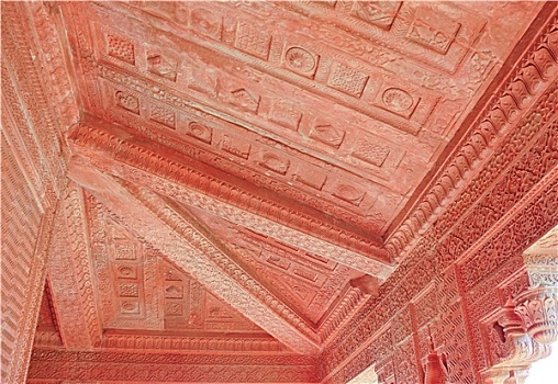 雕刻,天花板,胜利宫,印度